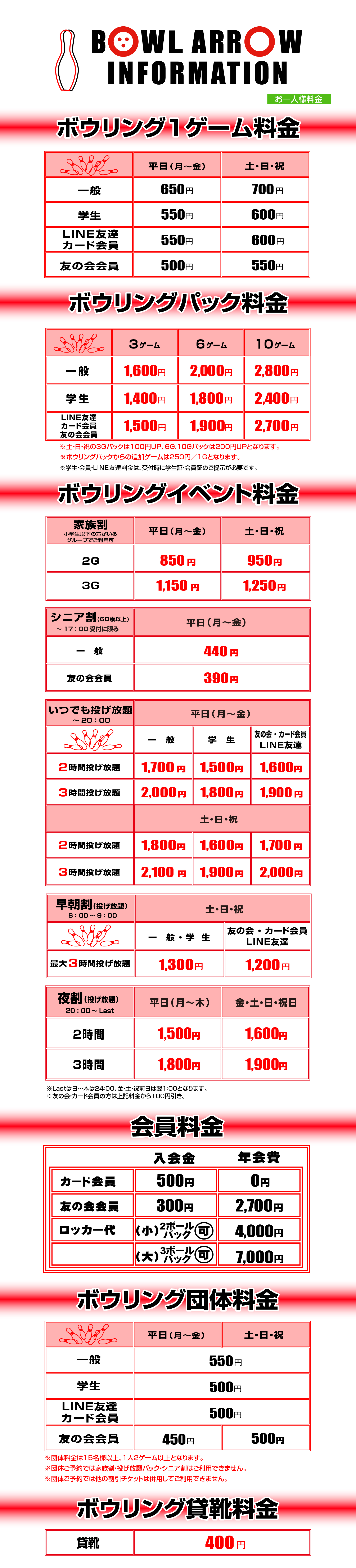 料金表